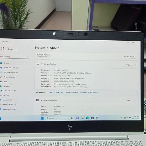 HP EliteBook 840 G6 Intel Core i5,8TH GEN - Image 3