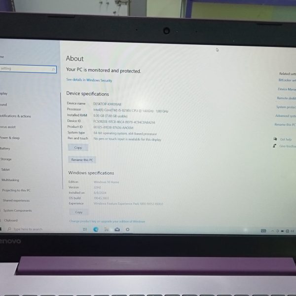 Lenovo Ideapad 8th Gen Intel Core i5 8250U 15.6 Inch HD Display Notebook - Image 2