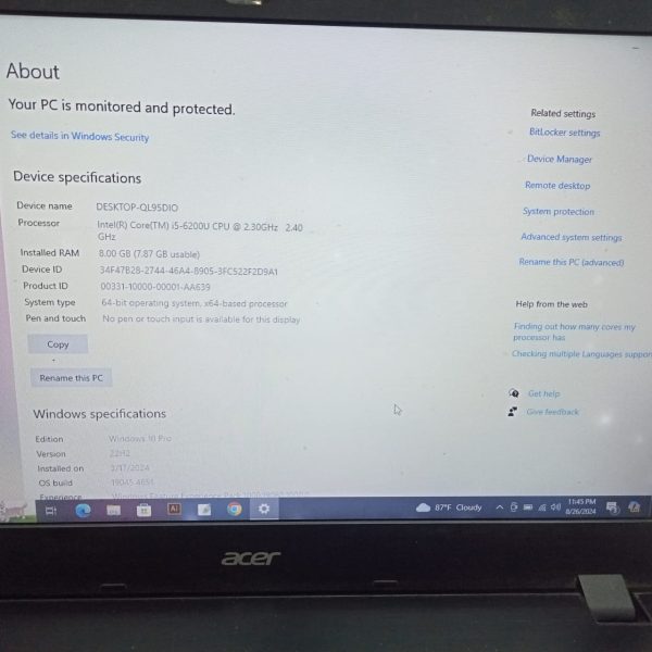 Acer Aspire E5-574 Core i5 6th Gen 8GB RAM 1TB 15.6" Laptop - Image 5